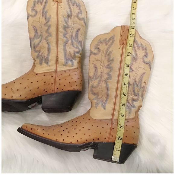 Twisted X Peanut Exotic Ostrich Leather Cowboy Boots - Picture 13 of 14
